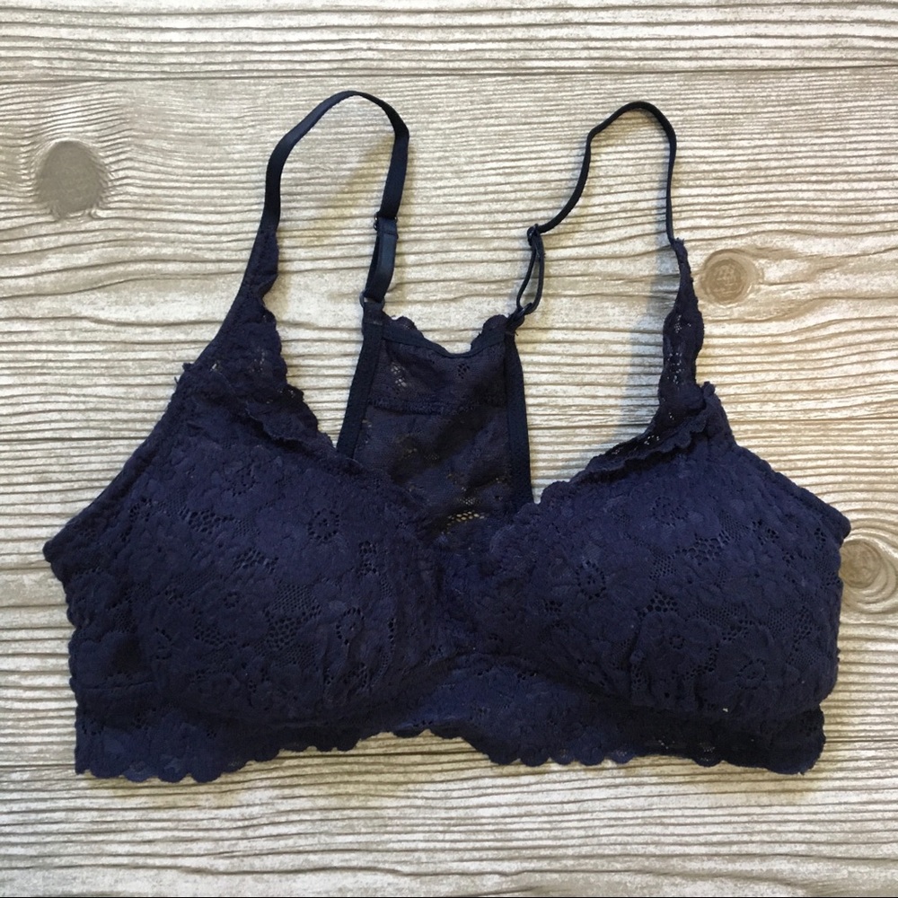Aerie | Navy Blue Lace Padded Bralette